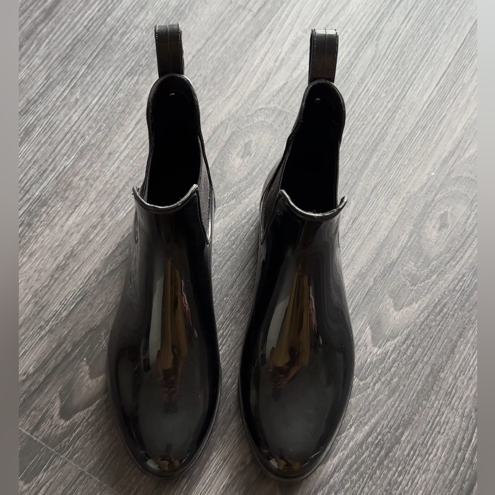Black Patent Leather Ankle Boots
